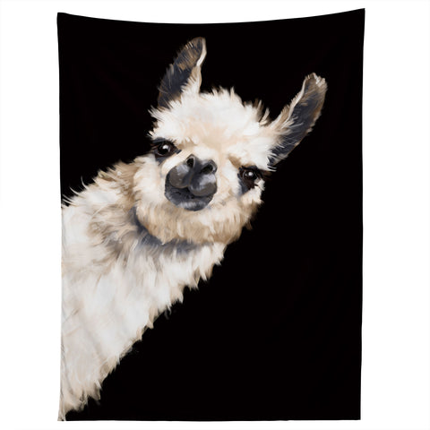 Big Nose Work Sneaky Llama Black Tapestry
