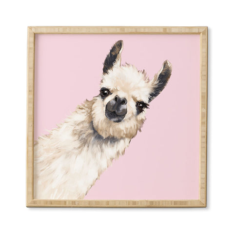 Big Nose Work Sneaky Llama Pink Framed Wall Art