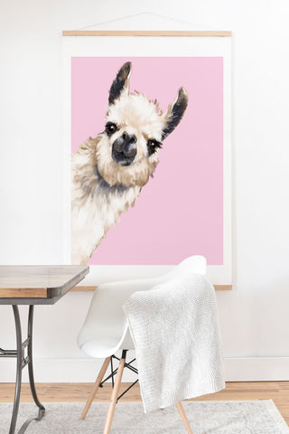 Big Nose Work Sneaky Llama Pink Art Print And Hanger