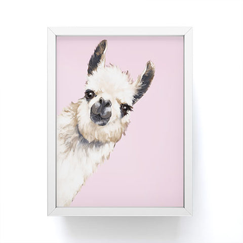 Big Nose Work Sneaky Llama Pink Framed Mini Art Print