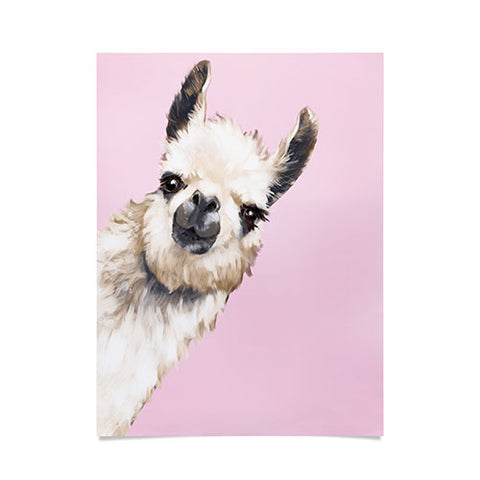 Big Nose Work Sneaky Llama Pink Poster