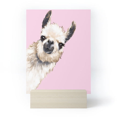Big Nose Work Sneaky Llama Pink Mini Art Print