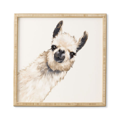 Big Nose Work Sneaky Llama White Framed Wall Art