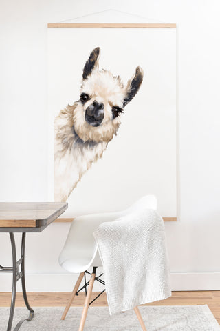 Big Nose Work Sneaky Llama White Art Print And Hanger