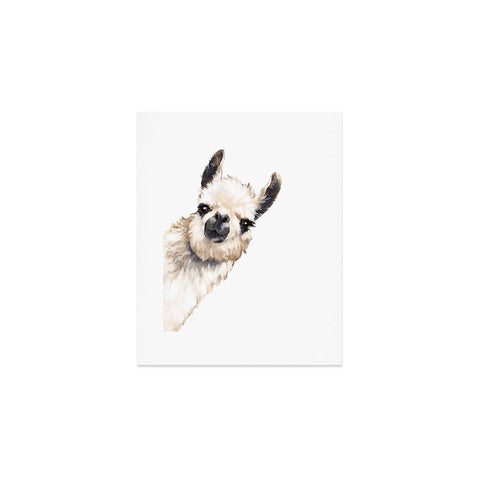 Big Nose Work Sneaky Llama White Art Print