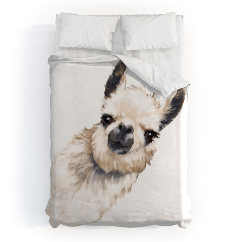 Big Nose Work Sneaky Llama White Duvet Cover