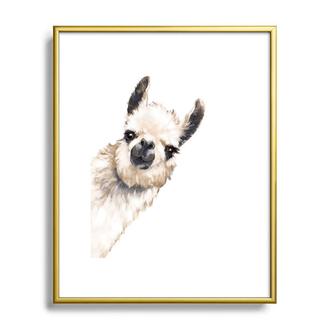 Big Nose Work Sneaky Llama White Metal Framed Art Print