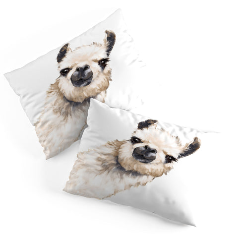 Big Nose Work Sneaky Llama White Pillow Shams