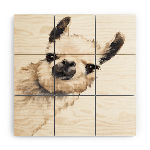 Big Nose Work Sneaky Llama Wood Wall Mural