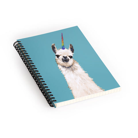 Big Nose Work Unicorn Llama in Blue Spiral Notebook