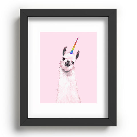 Big Nose Work Unicorn Llama in Pink Recessed Framing Rectangle