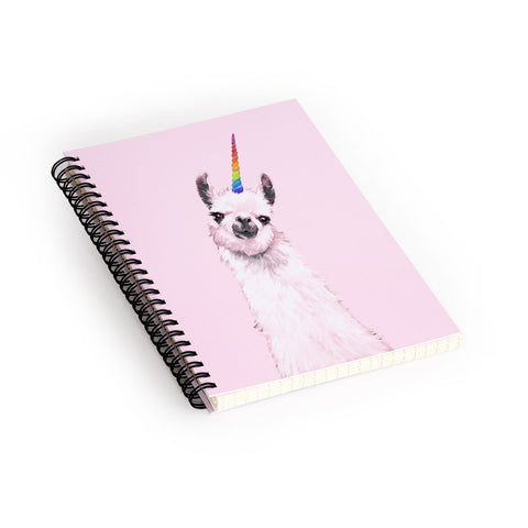 Big Nose Work Unicorn Llama in Pink Spiral Notebook