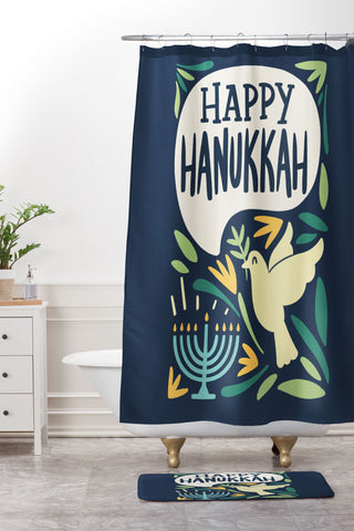 Bigdreamplanners Happy Hanukkah I Shower Curtain And Mat