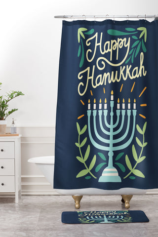 Bigdreamplanners Happy Hanukkah Shower Curtain And Mat