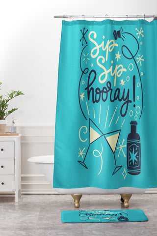 Bigdreamplanners Sip Sip Hooray Shower Curtain And Mat