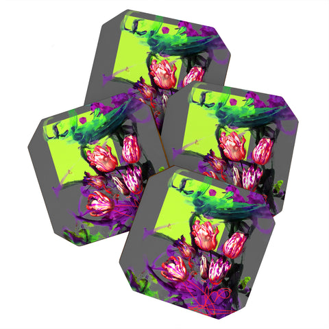 Biljana Kroll Bouquet of Tulips Coaster Set