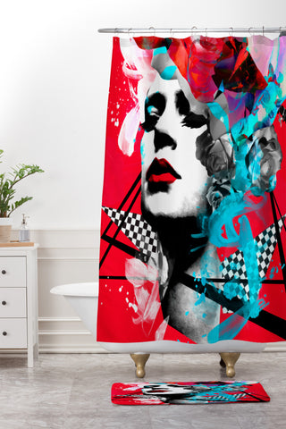 Biljana Kroll Crimson Kiss Shower Curtain And Mat