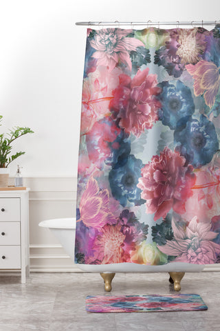 Biljana Kroll Flourishing Florals Shower Curtain And Mat