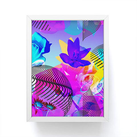 Biljana Kroll Fluorescent Florals Framed Mini Art Print