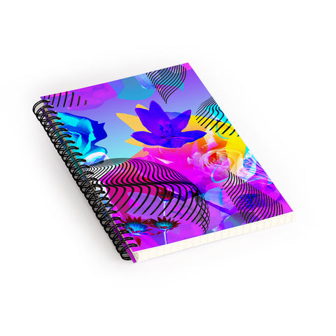 Biljana Kroll Fluorescent Florals Spiral Notebook