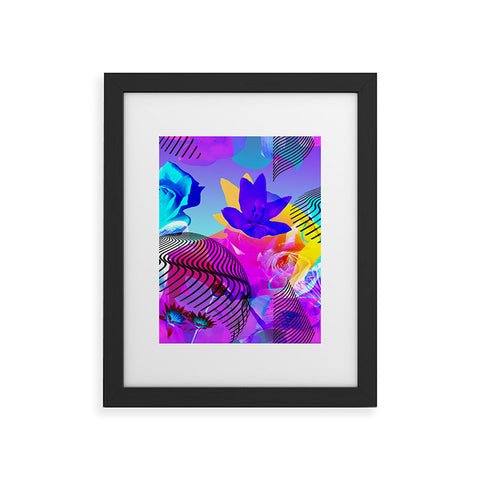 Biljana Kroll Fluorescent Florals Framed Art Print