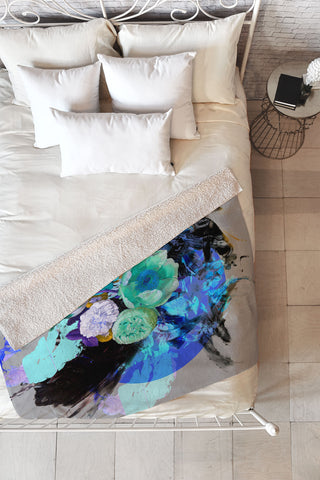 Biljana Kroll Indigo Whirlwind Fleece Throw Blanket
