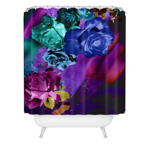 Biljana Kroll Moonlit Floral Shower Curtain