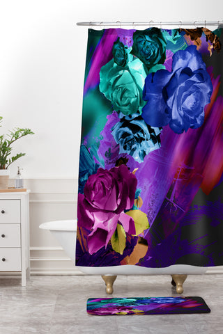 Biljana Kroll Moonlit Floral Shower Curtain And Mat