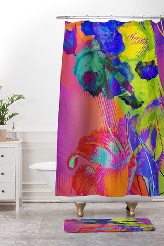Biljana Kroll Neon Night Shower Curtain And Mat