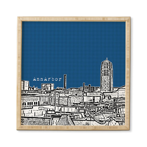 Bird Ave Ann Arbor Navy Framed Wall Art