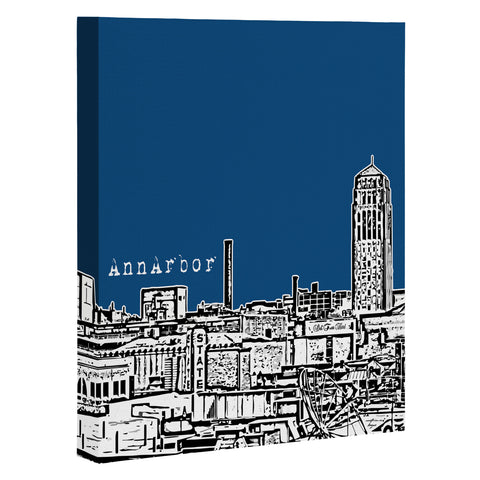 Bird Ave Ann Arbor Navy Art Canvas