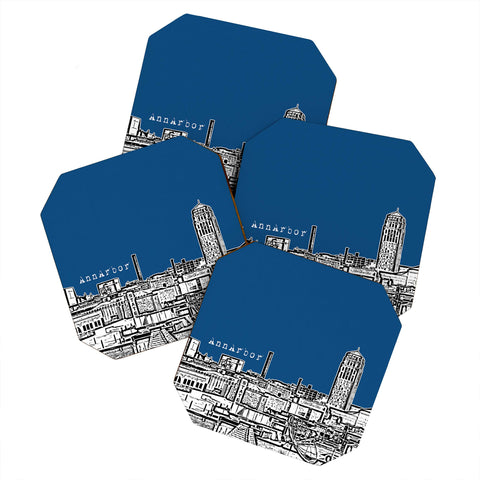 Bird Ave Ann Arbor Navy Coaster Set