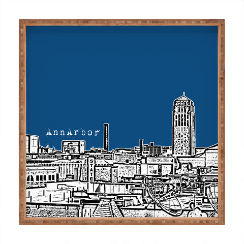 Bird Ave Ann Arbor Navy Square Tray