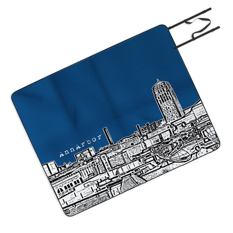 Bird Ave Ann Arbor Navy Picnic Blanket