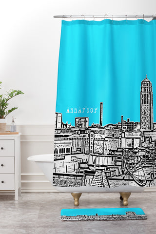 Bird Ave Ann Arbor Sky Shower Curtain And Mat