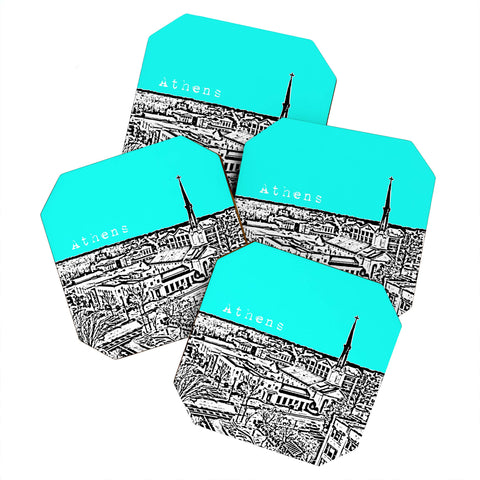 Bird Ave Athens Aqua Coaster Set
