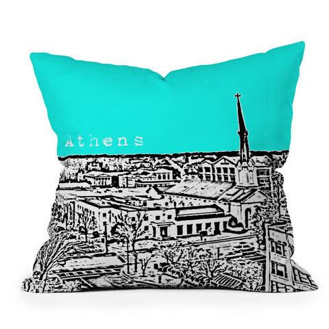 Bird Ave Athens Aqua Throw Pillow