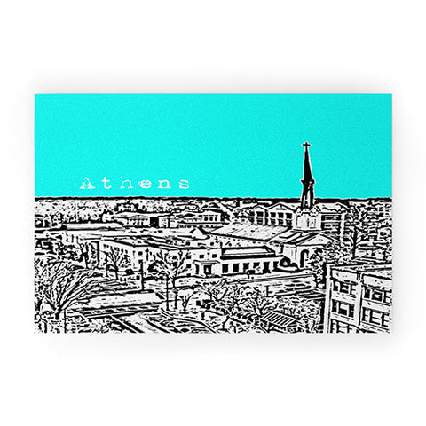 Bird Ave Athens Aqua Welcome Mat