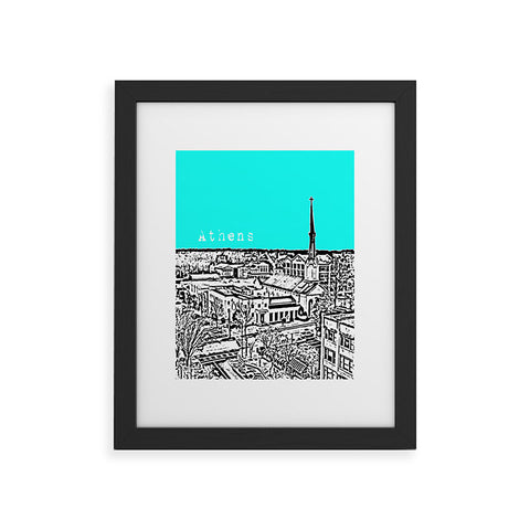 Bird Ave Athens Aqua Framed Art Print