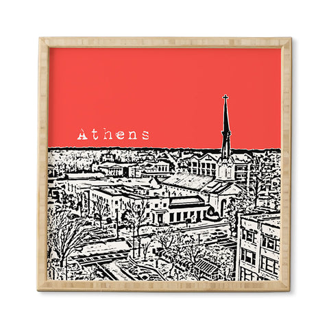 Bird Ave Athens Red Framed Wall Art