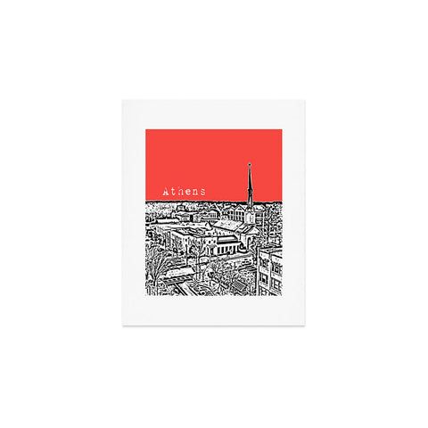 Bird Ave Athens Red Art Print