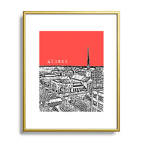 Bird Ave Athens Red Metal Framed Art Print