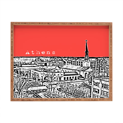 Bird Ave Athens Red Rectangular Tray
