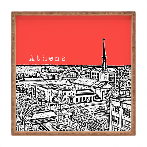 Bird Ave Athens Red Square Tray