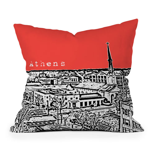 Bird Ave Athens Red Throw Pillow