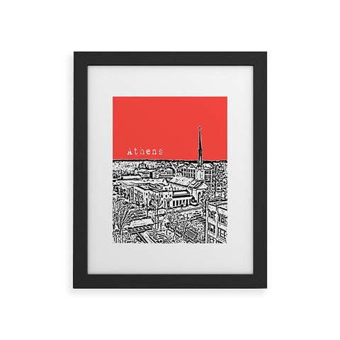 Bird Ave Athens Red Framed Art Print