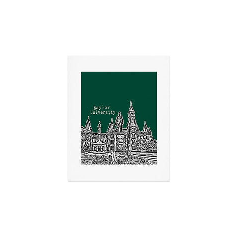 Bird Ave Baylor University Green Art Print