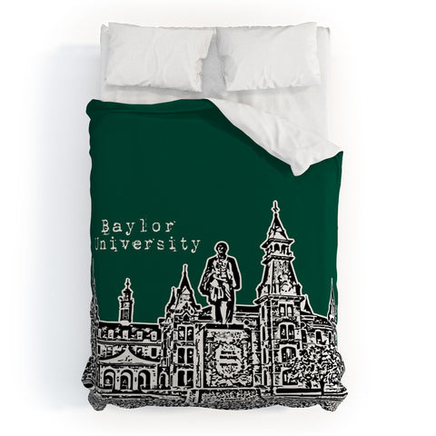 Bird Ave Baylor University Green Duvet Cover