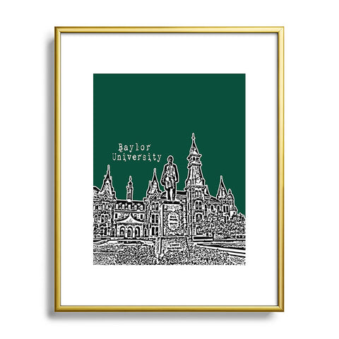 Bird Ave Baylor University Green Metal Framed Art Print