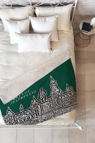Bird Ave Baylor University Green Fleece Throw Blanket